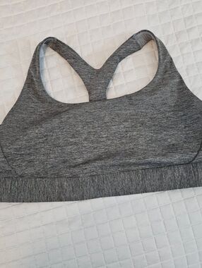 Athleta Heather Gray Racerback Sports Bra Womens Large Adjustable
